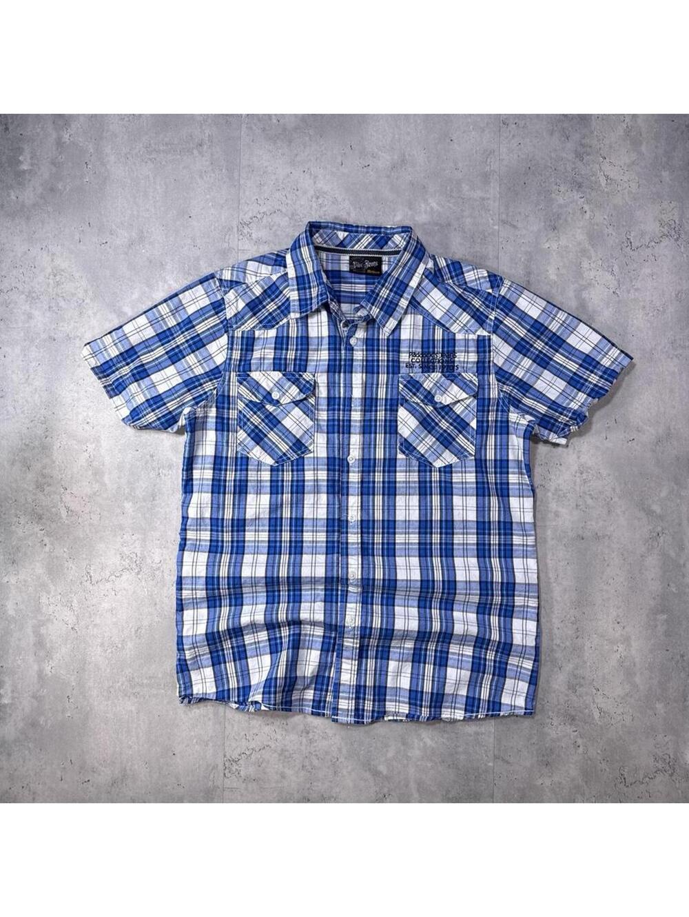 Y2K Paddock Jeans 00s Blue Button Up Ahirt